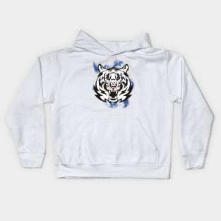 White Tiger with Blue Eyes Kids Hoodie